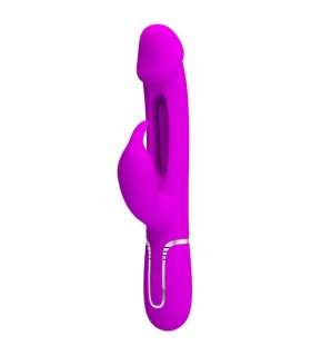 PRETTY LOVE KAMPAS VIBRADOR RABBIT 3 EN 1 MULTIFUNCION CON LENGUA FUCSIA