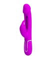 PRETTY LOVE - KAMPAS VIBRADOR RABBIT 3 EN 1 MULTIFUNCIÓN CON LENGUA FUCSIA