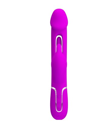 PRETTY LOVE KAMPAS VIBRADOR RABBIT 3 EN 1 MULTIFUNCION CON LENGUA FUCSIA