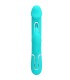 PRETTY LOVE KAMPAS VIBRADOR RABBIT 3 EN 1 MULTIFUNCION CON LENGUA VERDE AGUA
