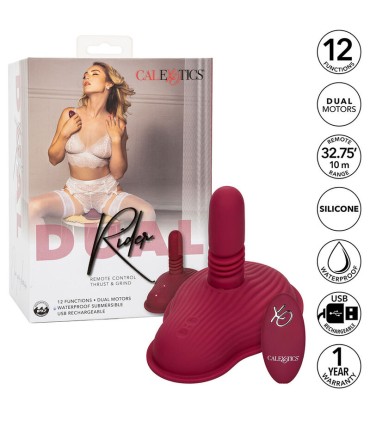 CALEXOTICS RIDER MASAJEADOR DOBLE MOTOR CONTROL REMOTO ROJO