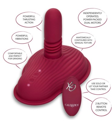 CALEXOTICS RIDER MASAJEADOR DOBLE MOTOR CONTROL REMOTO ROJO