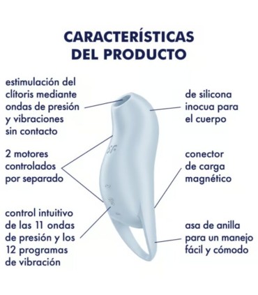 SATISFYER POCKET PRO 1 ESTIMULADOR CLITORIS AZUL CLARO