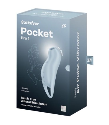SATISFYER POCKET PRO 1 ESTIMULADOR CLITORIS AZUL CLARO