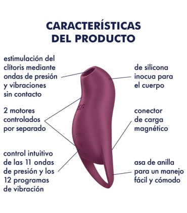 SATISFYER POCKET PRO 1 ESTIMULADOR CLITORIS GRANATE