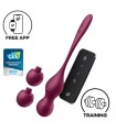 SATISFYER - LOVE BIRDS VARY BOLAS VIBRADORES APP GRATUITA ROJO VINO