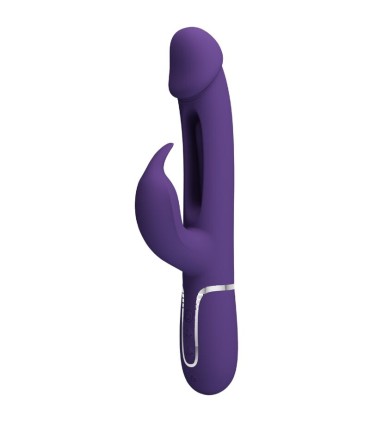 PRETTY LOVE KAMPAS VIBRADOR RABBIT 3 EN 1 MULTIFUNCION CON LENGUA VIOLETA