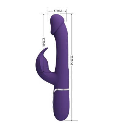 PRETTY LOVE KAMPAS VIBRADOR RABBIT 3 EN 1 MULTIFUNCION CON LENGUA VIOLETA