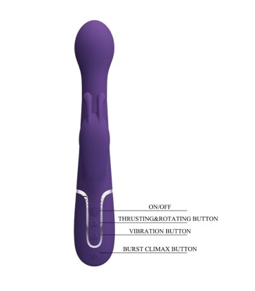 PRETTY LOVE DEJON VIBRADOR RABBIT 3 EN 1 MULTIFUNCION MORADO