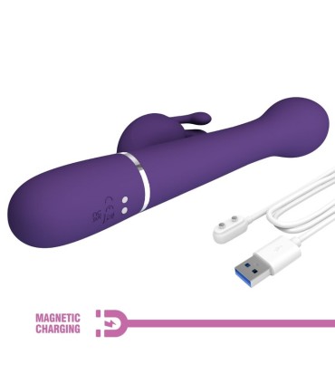 PRETTY LOVE DEJON VIBRADOR RABBIT 3 EN 1 MULTIFUNCION MORADO