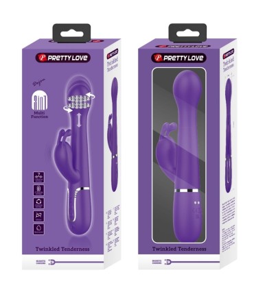 PRETTY LOVE DEJON VIBRADOR RABBIT 3 EN 1 MULTIFUNCION MORADO