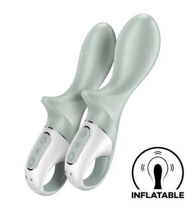 SATISFYER AIR PUMP BOOTY 3 VIBRADOR ANAL INFLABLE VERDE GRIS