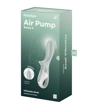 SATISFYER AIR PUMP BOOTY 3 VIBRADOR ANAL INFLABLE VERDE GRIS