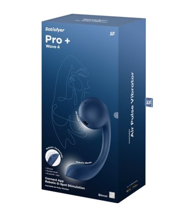 SATISFYER PRO WAVE 4 ESTIMULADOR PUNTO G AIR PULSE APLICACION GRATUITA AZUL OSCURO