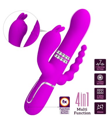 PRETTY LOVE CAMMY TRIPLE VIBRADOR MULTIFUNCION 4 EN 1 ROSA