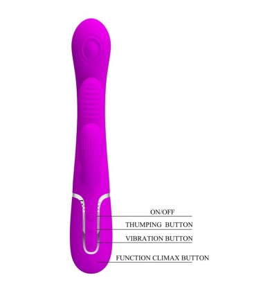 PRETTY LOVE SHANIA TRIPLE VIBRADOR RABBIT MULTIFUNCION ROSA