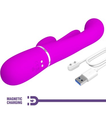 PRETTY LOVE SHANIA TRIPLE VIBRADOR RABBIT MULTIFUNCION ROSA