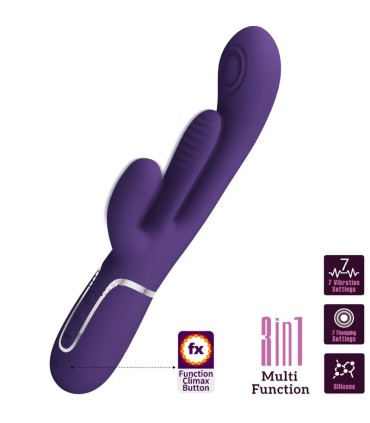 PRETTY LOVE SHANIA TRIPLE VIBRADOR RABBIT MULTIFUNCION MORADO