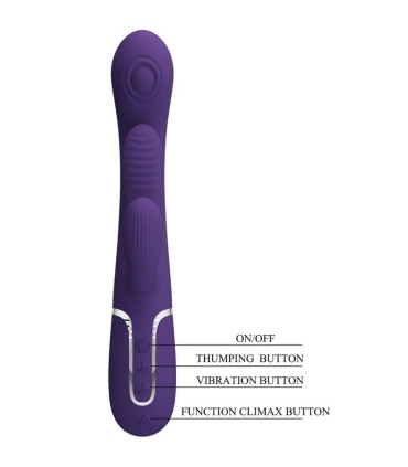 PRETTY LOVE SHANIA TRIPLE VIBRADOR RABBIT MULTIFUNCION MORADO