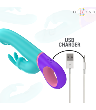 INTENSE MONICA VIBRADOR RABBIT CON ESTIMULADOR ROTATORIO DEL PUNTO G AZUL