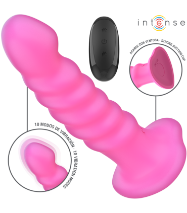 INTENSE CINDY VIBRADOR TALLA L DISENO EN ESPIRAL 10 VIBRACIONES ROSA CONTROL REMOTO