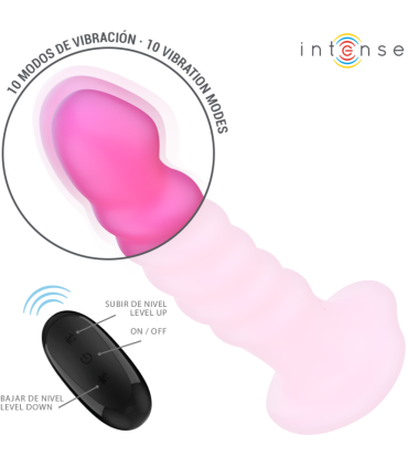 INTENSE CINDY VIBRADOR TALLA L DISENO EN ESPIRAL 10 VIBRACIONES ROSA CONTROL REMOTO