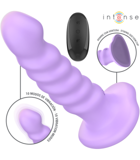INTENSE BRENDA VIBRADOR TALLA M DISENO EN ESPIRAL 10 VIBRACIONES MORADO CONTROL REMOTO