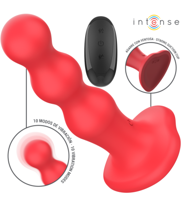INTENSE CODY VIBRADOR CON VENTOSA ROJO CONTROL REMOTO