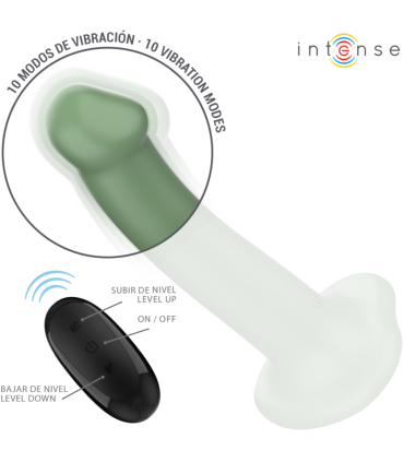 INTENSE BECCA VIBRADOR CON VENTOSA 10 VIBRACIONES VERDE CONTROL REMOTO