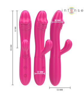 INTENSE IVY VIBRADOR FLEXIBLE 10 VIBRACIONES CON LENGUA ESTIMULADORA ROSA