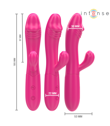 INTENSE IVY VIBRADOR FLEXIBLE 10 VIBRACIONES CON LENGUA ESTIMULADORA ROSA