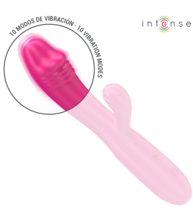 INTENSE IVY VIBRADOR FLEXIBLE 10 VIBRACIONES CON LENGUA ESTIMULADORA ROSA