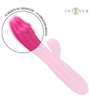 INTENSE IVY VIBRADOR FLEXIBLE 10 VIBRACIONES CON LENGUA ESTIMULADORA ROSA