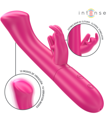INTENSE JULIETA VIBRADOR RABBIT 186 CM 10 VIBRACIONES ROSA
