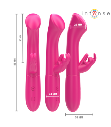 INTENSE JULIETA VIBRADOR RABBIT 186 CM 10 VIBRACIONES ROSA