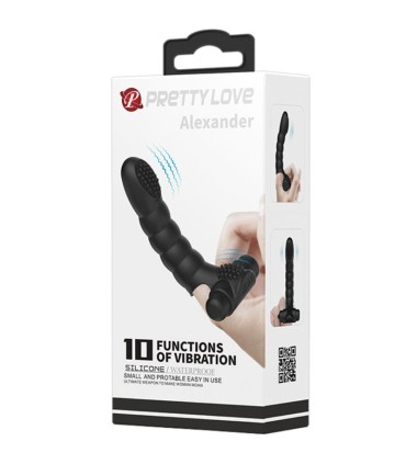 PRETTY LOVE ALEXANDER VIBRADOR DE DEDO 10 VIBRACIONES NEGRO