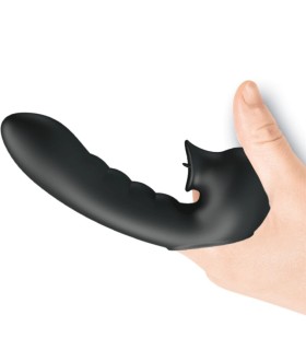 PRETTY LOVE HOBGOBLIN FUNDA VIBRADORA PARA DEDO 12 VIBRACIONES ESTIMULADOR CLITORIS NEGRO