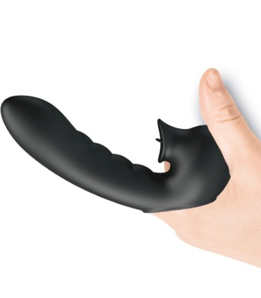 PRETTY LOVE HOBGOBLIN FUNDA VIBRADORA PARA DEDO 12 VIBRACIONES ESTIMULADOR CLITORIS NEGRO