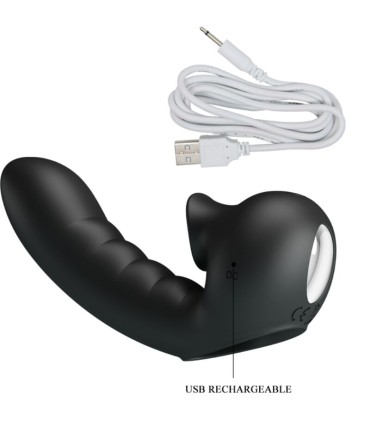 PRETTY LOVE HOBGOBLIN FUNDA VIBRADORA PARA DEDO 12 VIBRACIONES ESTIMULADOR CLITORIS NEGRO