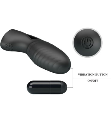 PRETTY LOVE ALAN VIBRADOR DE DEDO SILICONA NEGRO