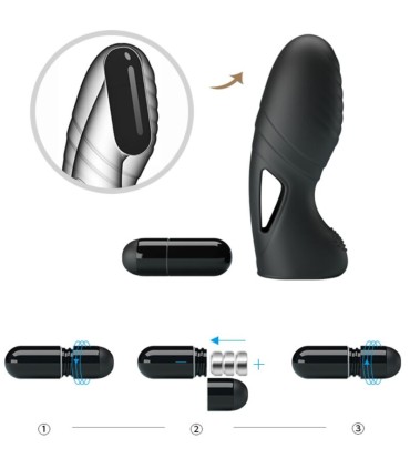 PRETTY LOVE ALAN VIBRADOR DE DEDO SILICONA NEGRO