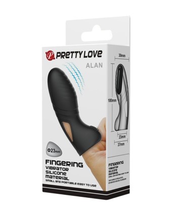 PRETTY LOVE ALAN VIBRADOR DE DEDO SILICONA NEGRO