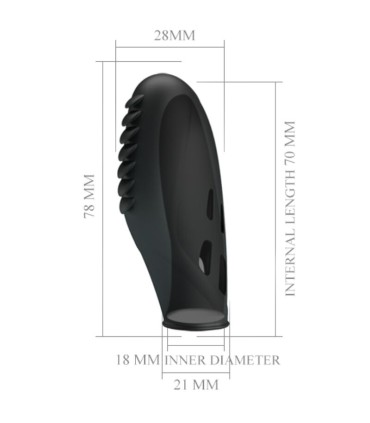 PRETTY LOVE GILO VIBRADOR DE DEDO SILICONA NEGRO