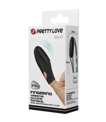 PRETTY LOVE GILO VIBRADOR DE DEDO SILICONA NEGRO