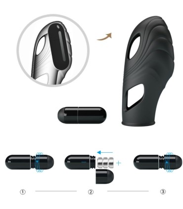 PRETTY LOVE LICH VIBRADOR DE DEDO SILICONA NEGRO