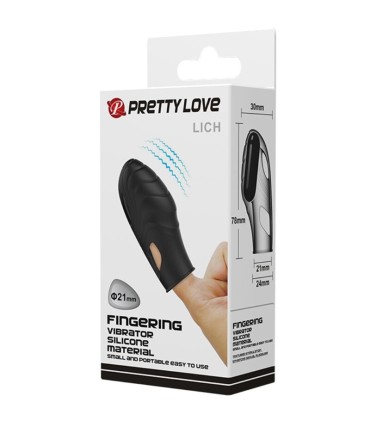 PRETTY LOVE LICH VIBRADOR DE DEDO SILICONA NEGRO