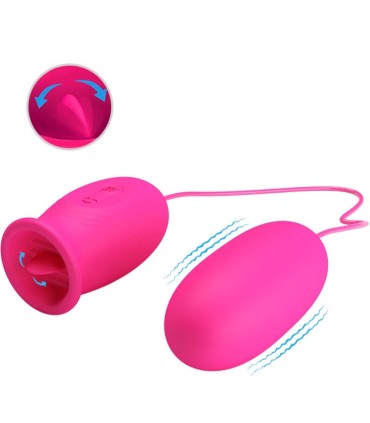 PRETTY LOVE DAISY HUEVO VIBRADOR LENGUA ESTIMULADORA DE CLITORIS ROSA