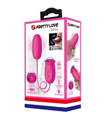PRETTY LOVE DAISY HUEVO VIBRADOR LENGUA ESTIMULADORA DE CLITORIS ROSA