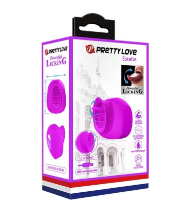 PRETTY LOVE ESTELLE LENGUA ESTIMULADORA CLITORIS 12 VIBRACIONES MORADO