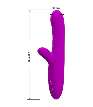 PRETTY LOVE ANGELIQUE VIBRADOR MULTIFUNCION ESTIMULADOR DE CLITORIS MORADO